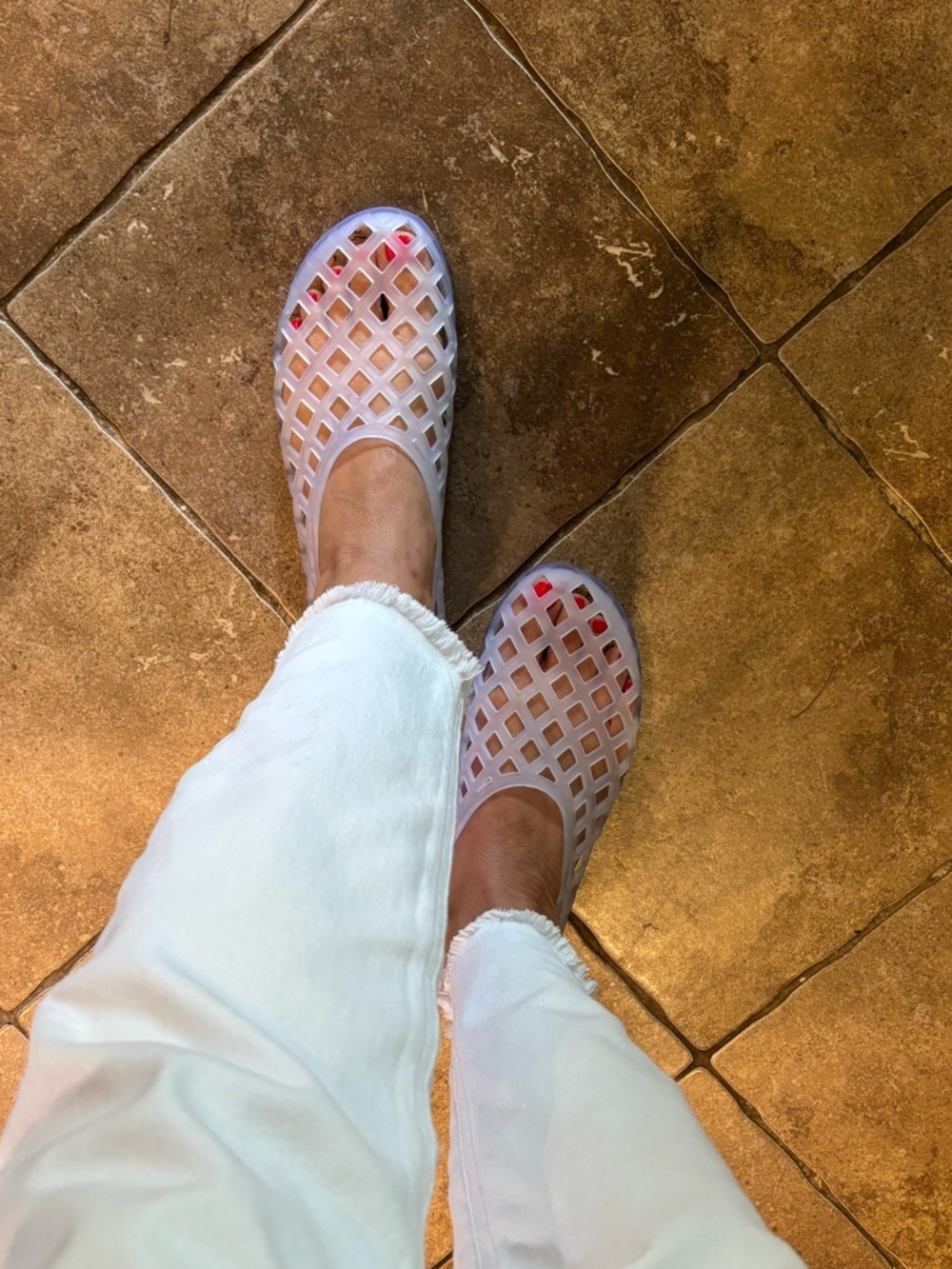 Project Cloud White Lattice Jelly Flats - Picture 6 of 8